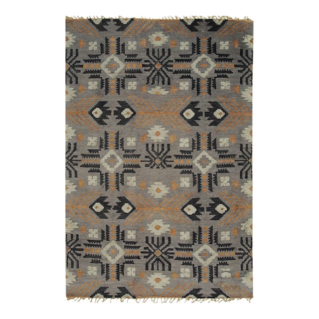 9x12 Laine Enchanting Gray Geometric Modern Hand Knotted Wool Carpet Rug For Sale