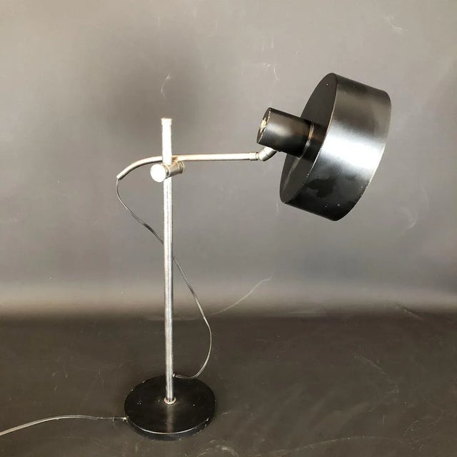 Mid-Century Modern Vintage Italian Metal and Nickeled Brass Table Lamp For Sale - Image 3 of 14