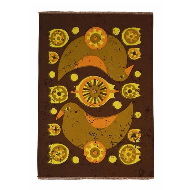 Mid-Century German Pop Art Screen-Printed Wall Hanging by Traute Sänger, 1970s For Sale - Image 4 of 4