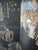 1960s Asian Coromandel-Style Black Lacquer Double-Sided Four-Panel Folding Screen For Sale - Image 14 of 17