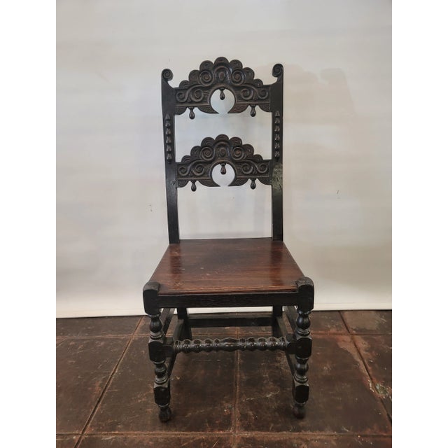 17th Century Antique Yorkshire Derbyshire Lancashire George II Oak Chair For Sale - Image 11 of 11