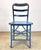 Antique Industrial Steel & Oak Chairs by Angle Steel Stool Co / K M Supply Company in Vivid Blue For Sale - Image 11 of 12