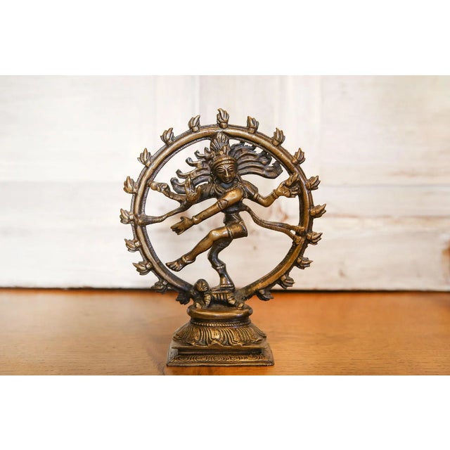 Early 21st Century Small Brass Nataraja Statue For Sale - Image 5 of 5