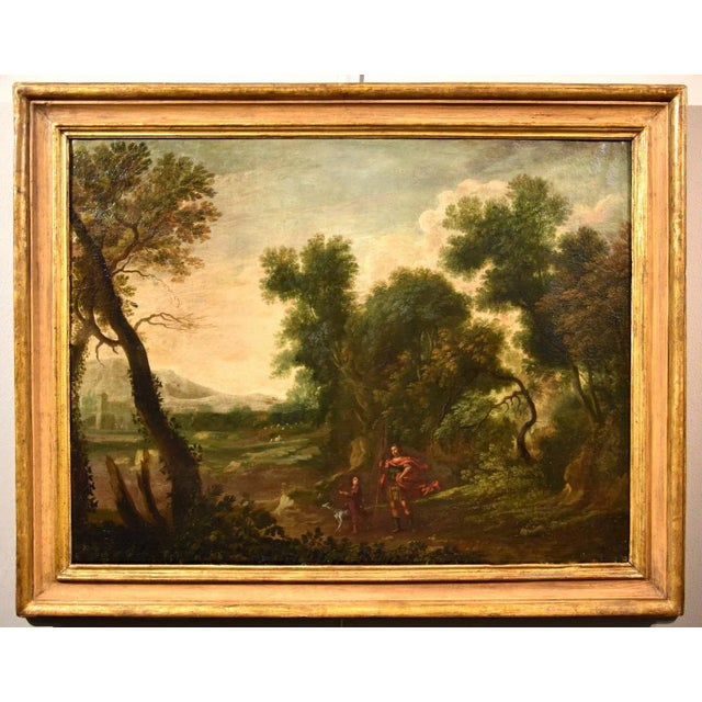 Gaspard Dughet / Gaspard Poussin, Landscape with Archangel Raphael & Tobias, 1660, Oil on Canvas For Sale - Image 16 of 16