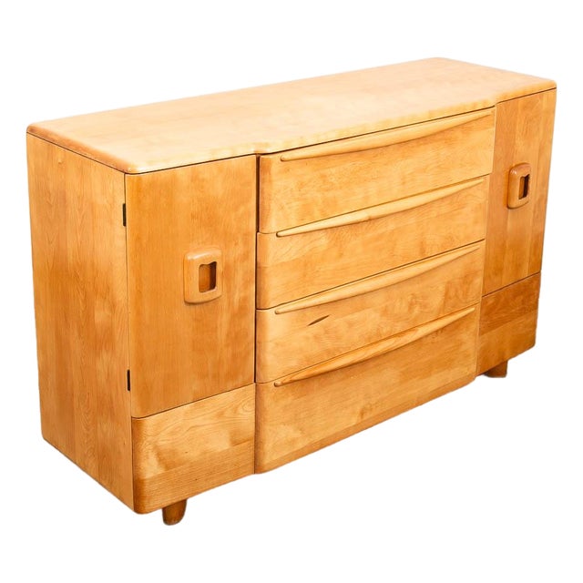 Mid Century Modern Credenza Heywood Wakefield Buffet Champagne Drawers Cabinet For Sale