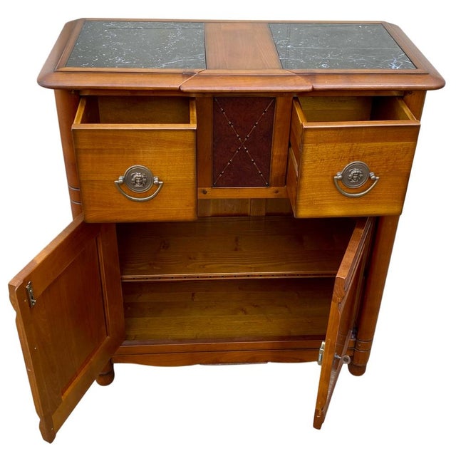 Small Antique Cherry Wood Entryway Sideboard, 1970s For Sale - Image 4 of 10