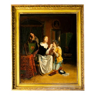Jean-Augustin Franquelin, Mother and Daughter on Canvas, 1800s, Oil on Canvas, Framed For Sale