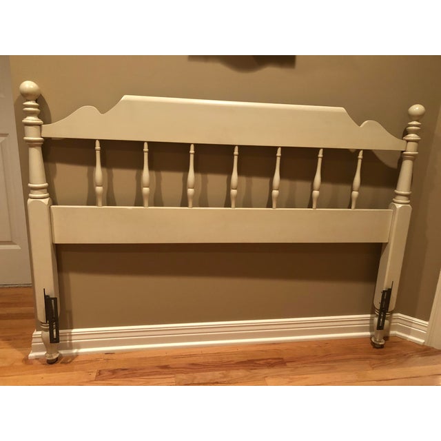 1970's Ethan Allen Antique White Wooden Headboard Chairish