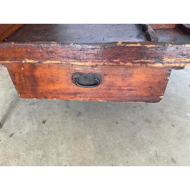 Antique 1800's Farmhouse Bench/Table For Sale - Image 11 of 17