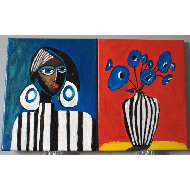 Black Natalia Vypritskaia, Vase & Muse, Acrylic, Set of 2 For Sale - Image 8 of 8