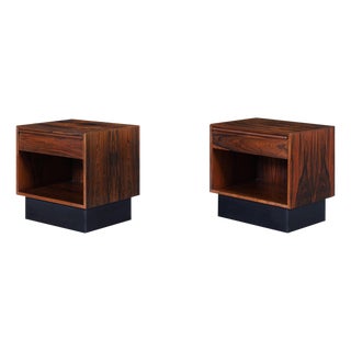 Scandinavian Modern Brazilian Rosewood Nightstands by Westnofa For Sale