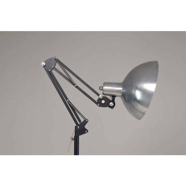 Metal 1950's French Doctor's Steel Articulating Floor Lamp For Sale - Image 7 of 10