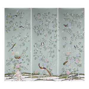 Chinoiserie Mural Hand Painted Wallpapers - 3 Panels