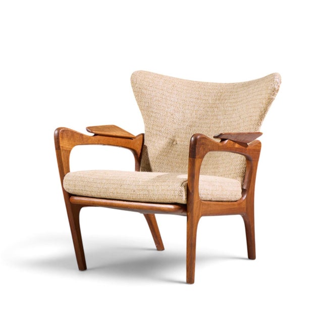 Adrian Pearsall for Craft Associates 2291-C Mid Century Walnut Lounge Chairs - Pair For Sale In Chicago - Image 6 of 12
