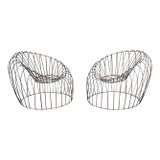 Mid Century Modern Metal Bubble Chairs - A Pair For Sale