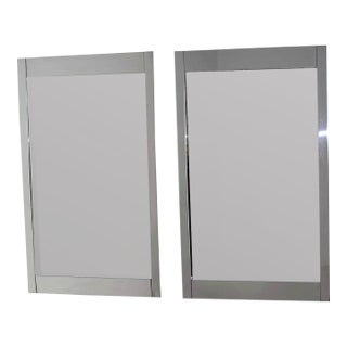 Pair of Large Chrome Frame Mirrors by Milo Baughman for Thayer Coggin For Sale