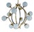 Mid-Century Chandelier in Brass and 12 Opaline Globes from Stilnovo, Italy 1950s For Sale