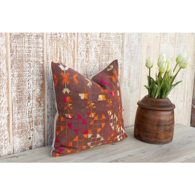 Savi Antique Indian Folk Pillow For Sale - Image 4 of 10