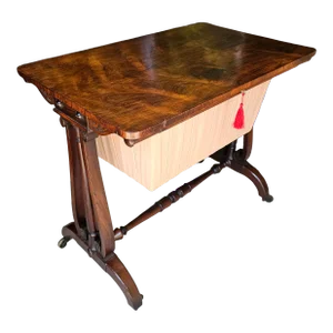 Antique 1830's English Rosewood Sewing Table