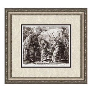 Raphael 1649 Engraving Vatican Moses Brings Water From the Rock Framed
