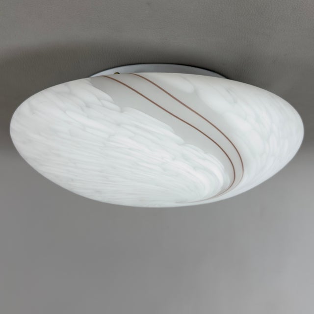 Modern Modern Spiral Satin Murano Glass Ceiling Lamp, 1970s For Sale - Image 3 of 13