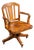 Vintage Oak Swivel Banker's Chair For Sale