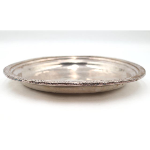 Art Deco Waldorf Astoria Art Deco Silver Plated Brass Round Platter For Sale - Image 3 of 5