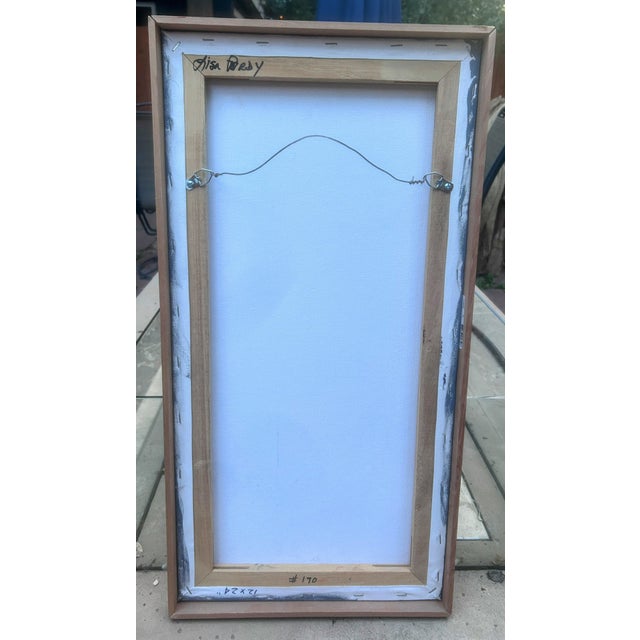 Original Signed “Blue Landscape” Framed Oil Painting For Sale - Image 10 of 10