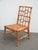 1970s Pair Vintage Baker Furniture Side Chairs ~ Chinoiserie Bamboo Cane Brown Chairs For Sale - Image 5 of 15