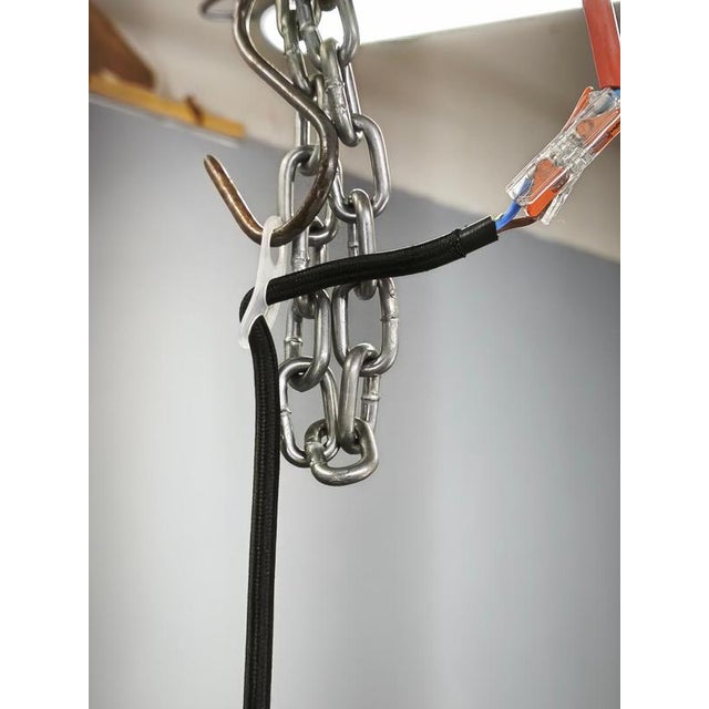 1960s Mid-Century Czech Geometric Chrome Pendant Light, 1960s For Sale - Image 5 of 12
