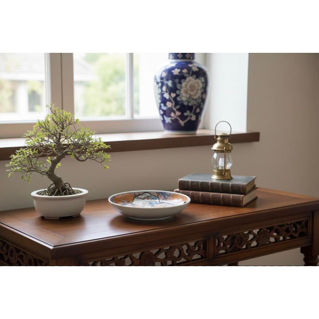 19th C. Japanese Imari Scalloped Dish - Three-Window Phoenix Design For Sale - Image 11 of 11