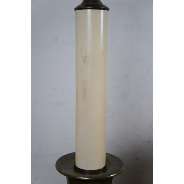 Brass Vintage Frederick Cooper Brass Candlestick Candle Stand Table Lamp For Sale - Image 8 of 12