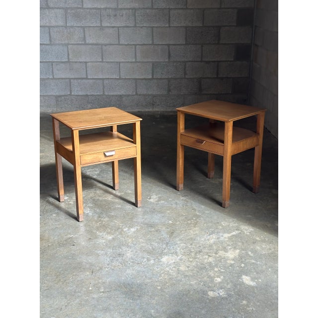 1950s 1950s Edward Wormley for Dunbar Nightstands, Walnut and Leather, a Pair For Sale - Image 5 of 12