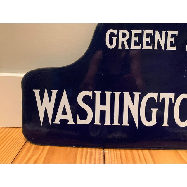 Blue Vintage Greenwich Village New York City Enamel Street Sign For Sale - Image 8 of 11