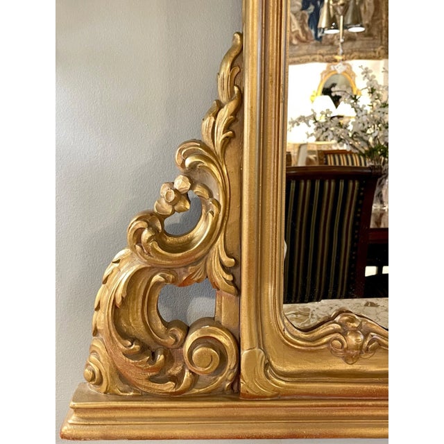 Gold Giltwood Over the Mantel Mirror, Wall or Console Mirror For Sale - Image 8 of 13