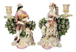 Derby Mirror-Candlestick Figures, 1760, Set of 2