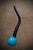 Murano Round Blue Glass and Brass Pendant Light, 1960 For Sale - Image 6 of 11