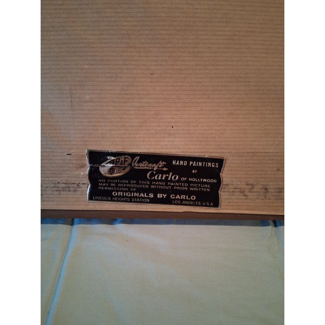 Mid Century Modern Carlo of Hollywood Hand Painted Scenery Painting For Sale - Image 9 of 15