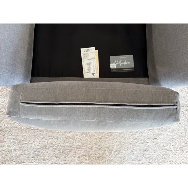 Rh Restoration Hardware Paget Wingback Chair in Velvet Fog For Sale - Image 11 of 18