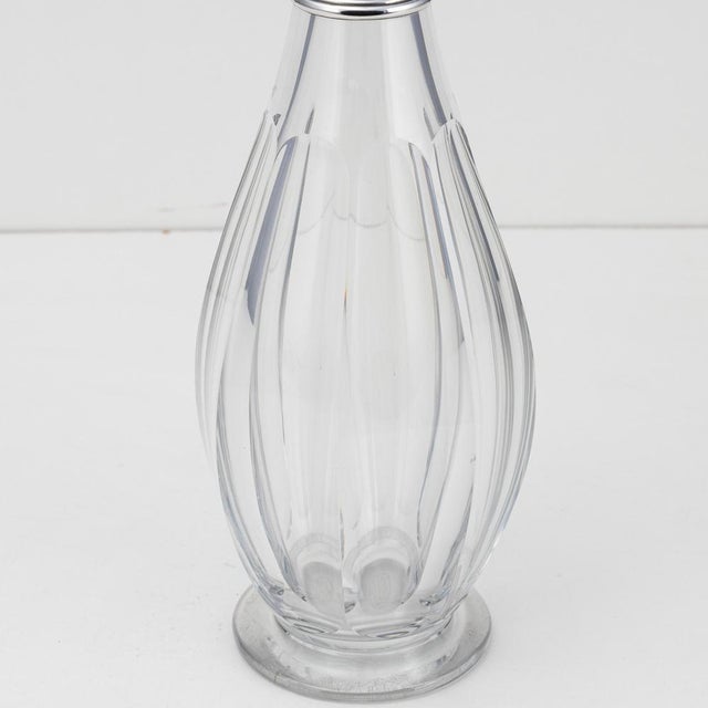 1920s 20th Century Art Deco French Silver & Baccarat Crystal Decanter, 1920s For Sale - Image 5 of 13