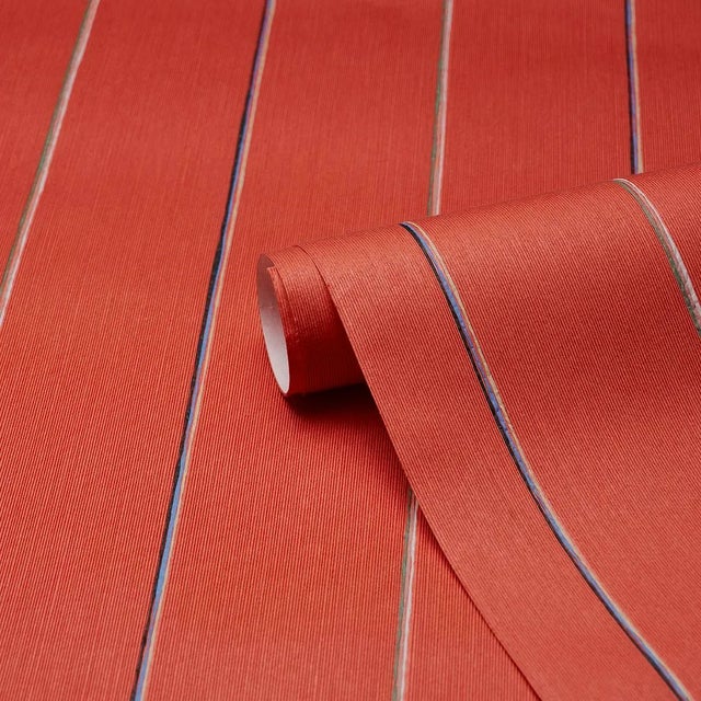 Schumacher SAMPLE - Schumacher X Backdrop Draper Stripe Wallpaper In Bada Bing! For Sale - Image 4 of 4