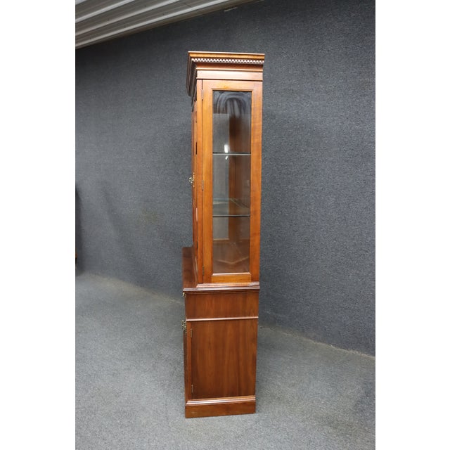 Stickley Cherry Two-Piece China Cabinet With Glass Doors For Sale - Image 13 of 15