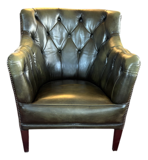 English Chestefield Green Chair