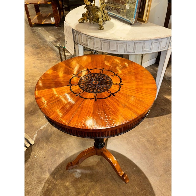 Traditional 19th C. Italian Walnut Inlaid Occasional Table For Sale - Image 3 of 7