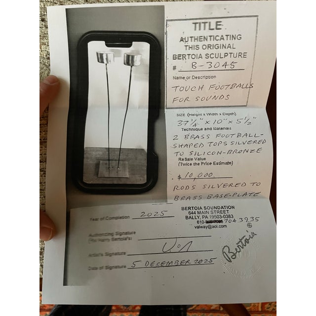 Val Bertoia Modern Double Rod Bronze Sonambient Sculpture by Val Bertoia For Sale - Image 4 of 4