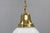 Metal Luzette Pendant Lights in Opaline Glass and Brass by Peter Behrens for Aeg, 1930s, Set of 2 For Sale - Image 7 of 17
