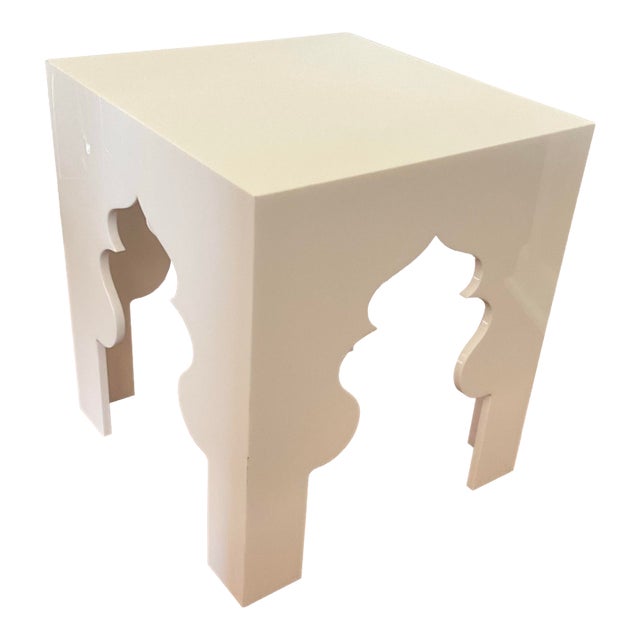 White Webb Donghia Akbar Table From Clearly Classic Collection Acrylic Lucite White Table For Sale