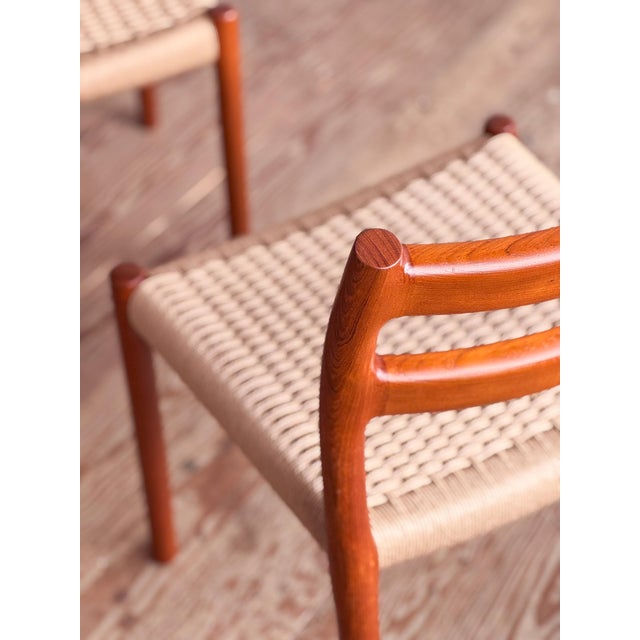 Vintage Model 84 Teak Dining Chairs by Niels O. Møller for J.L. Moller, Set of 2 For Sale - Image 14 of 15