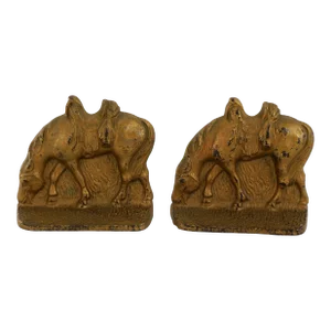 Pair of Riderless Horse Bookends Cast Iron 1920's