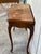 About Walnut console table with four curved legs with a drawer and a marble top. It has a matching bench Details IN THE...